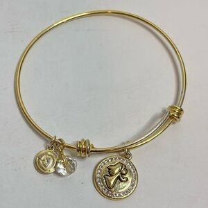 Love This Life Gold Crystal Praying Angel Watch Over Me Expandable Bracelet